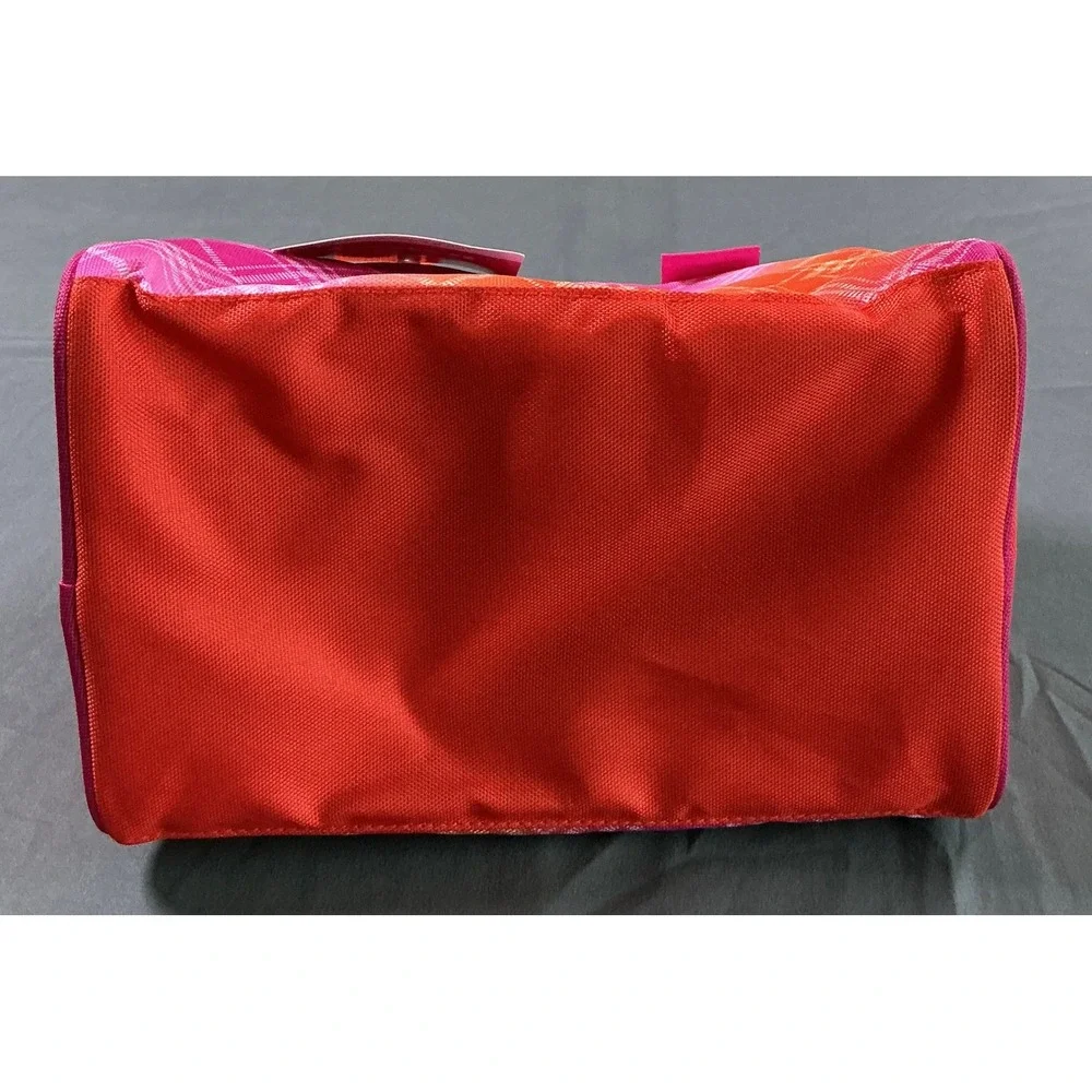 Igloo Carryall Insulated Cooler Bag Pink Coral Plaid Crossbody Lunch Tote NEW
